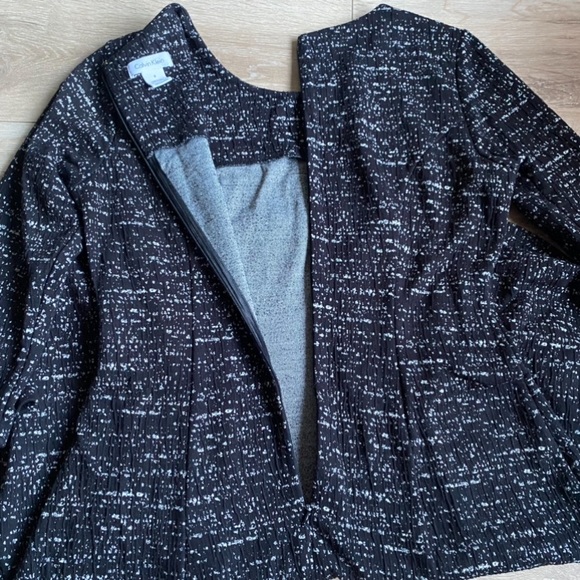 COPY - Calvin Klein dress rayon blend fit & flare textured black white - Picture 7 of 9